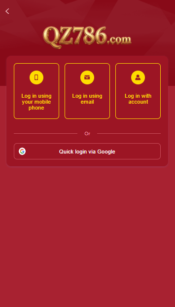 QZ786 Game login screen