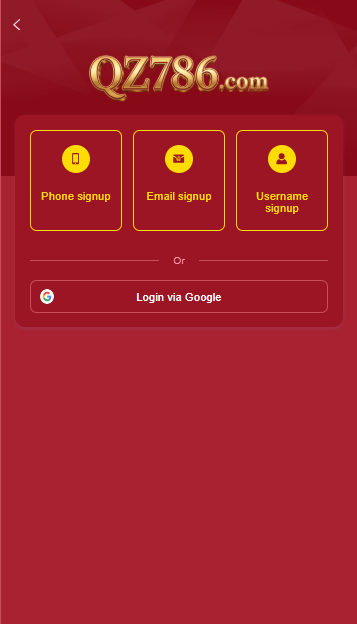 QZ786 Game registration screen