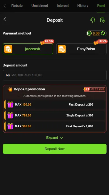 deposit money on rs786 game easily with easypaisa or jazzcash